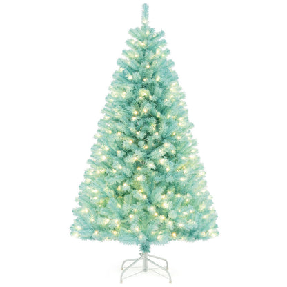 6 Feet Artificial Xmas Tree Pre-Lit with Folding Metal Stand-6FT
