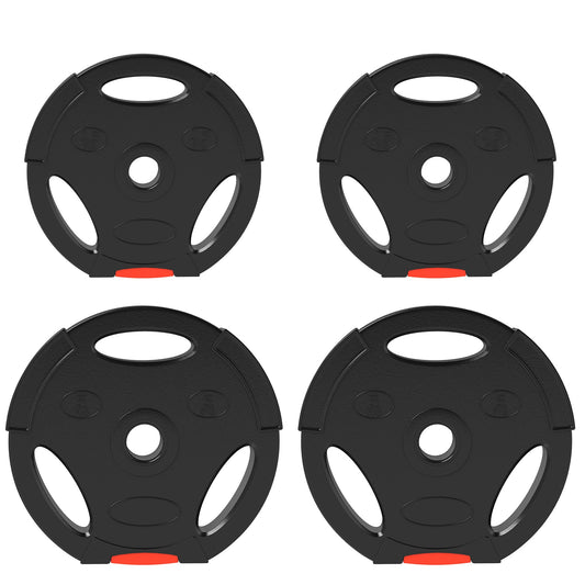 SPORTNOW Olympic Weight Plates Set, with Two 5kg and Two 2.5kg weights, Black