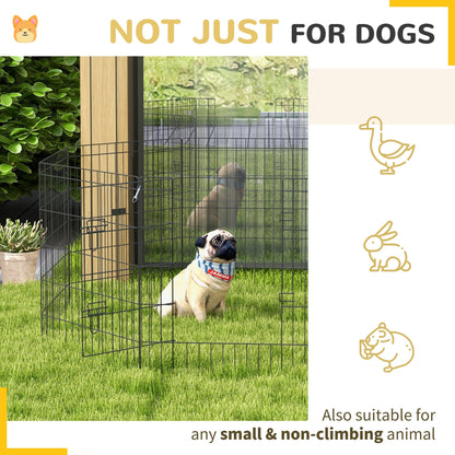 PawHut 8 Panel DIY Dog Pen with Door for Dogs, Small Animals, Indoor/Outdoor Use, 61cm High