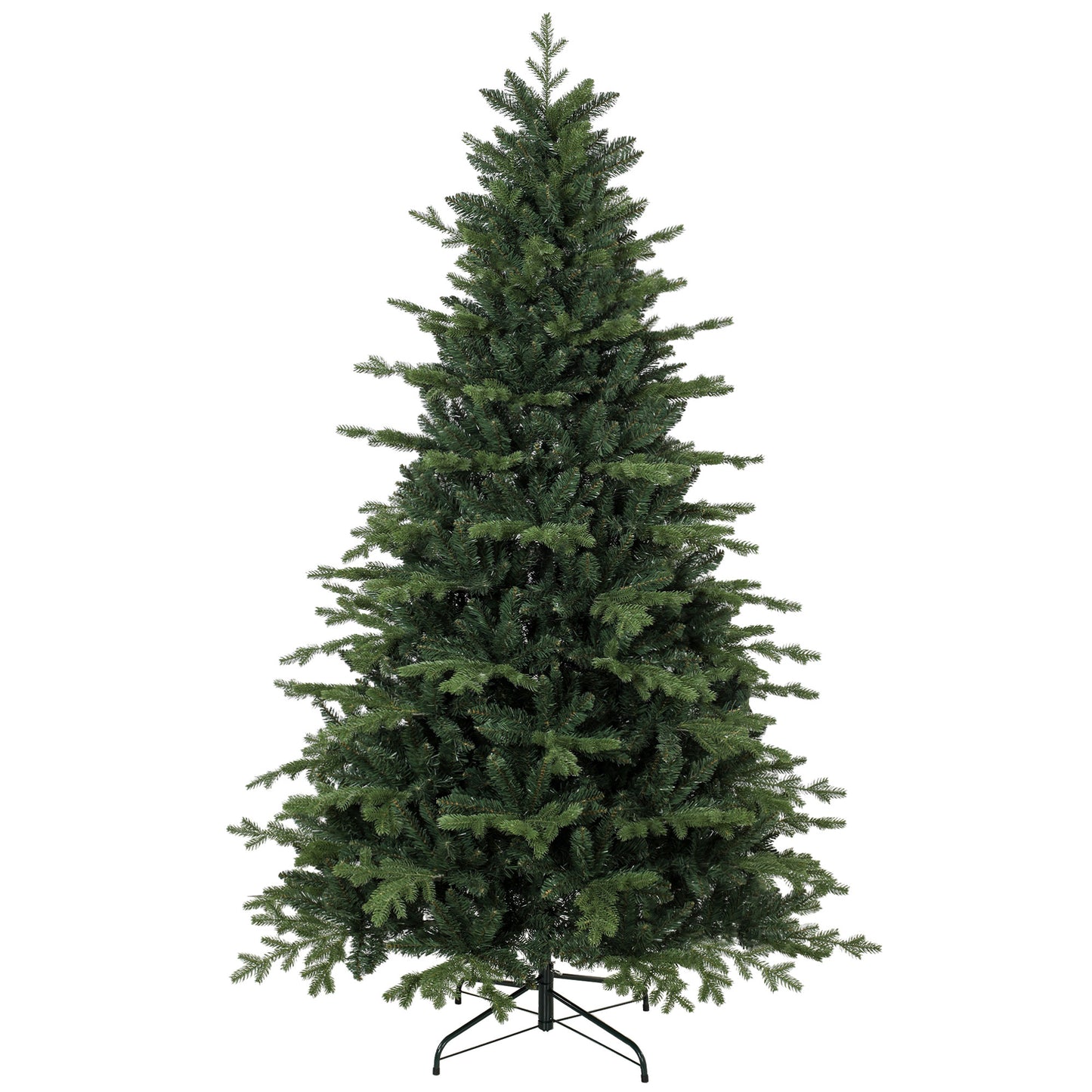 HOMCOM 7ft Artificial Christmas Tree with 2080 Realistic Tips, Hinged Xmas Tree with Wide Shape for Home Office, Green