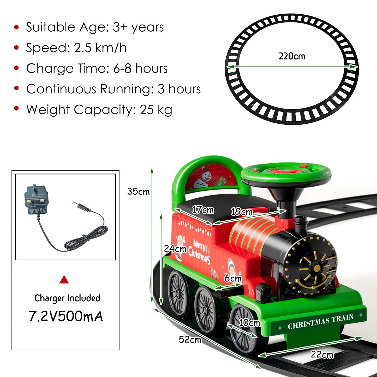 6V Battery Powered Electric Ride On Car for Boys Girls Ages 3+ Years-Green