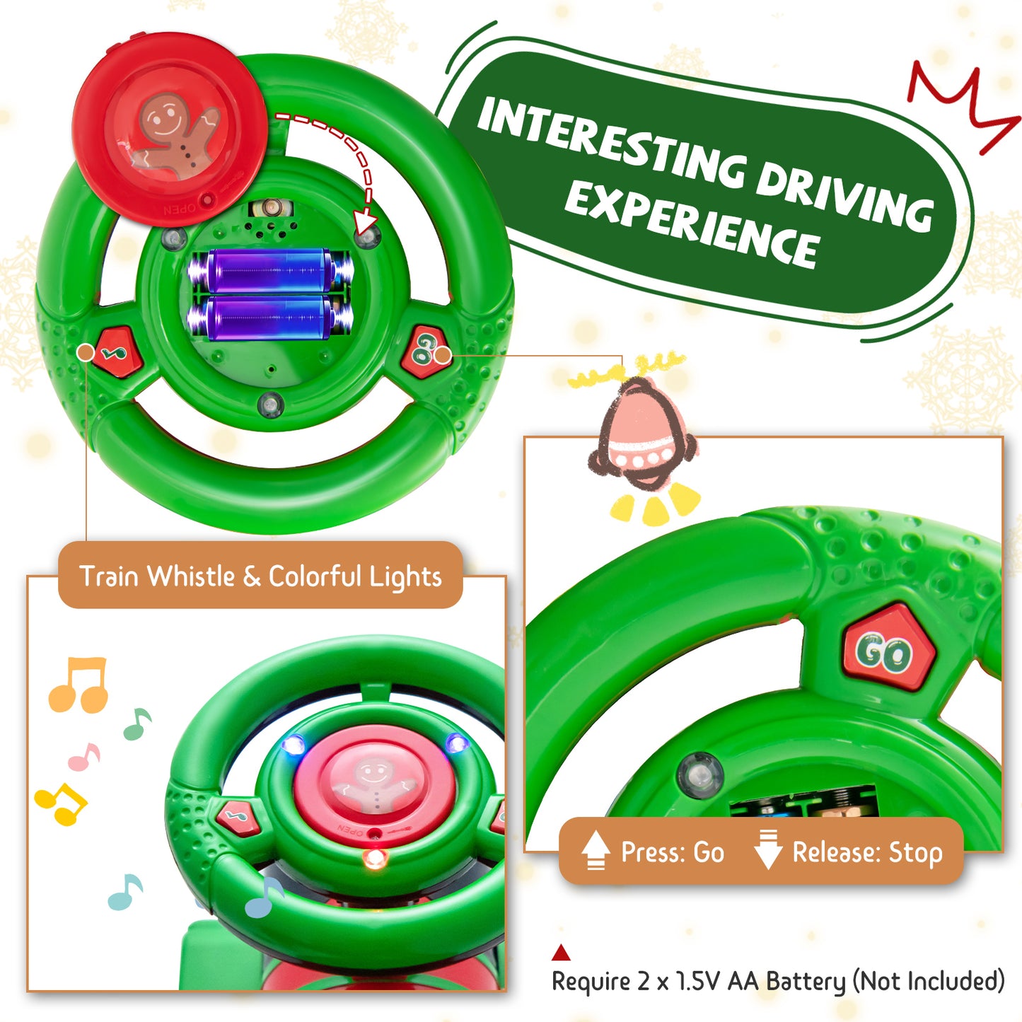 6V Battery Powered Electric Ride On Car for Boys Girls Ages 3+ Years-Green