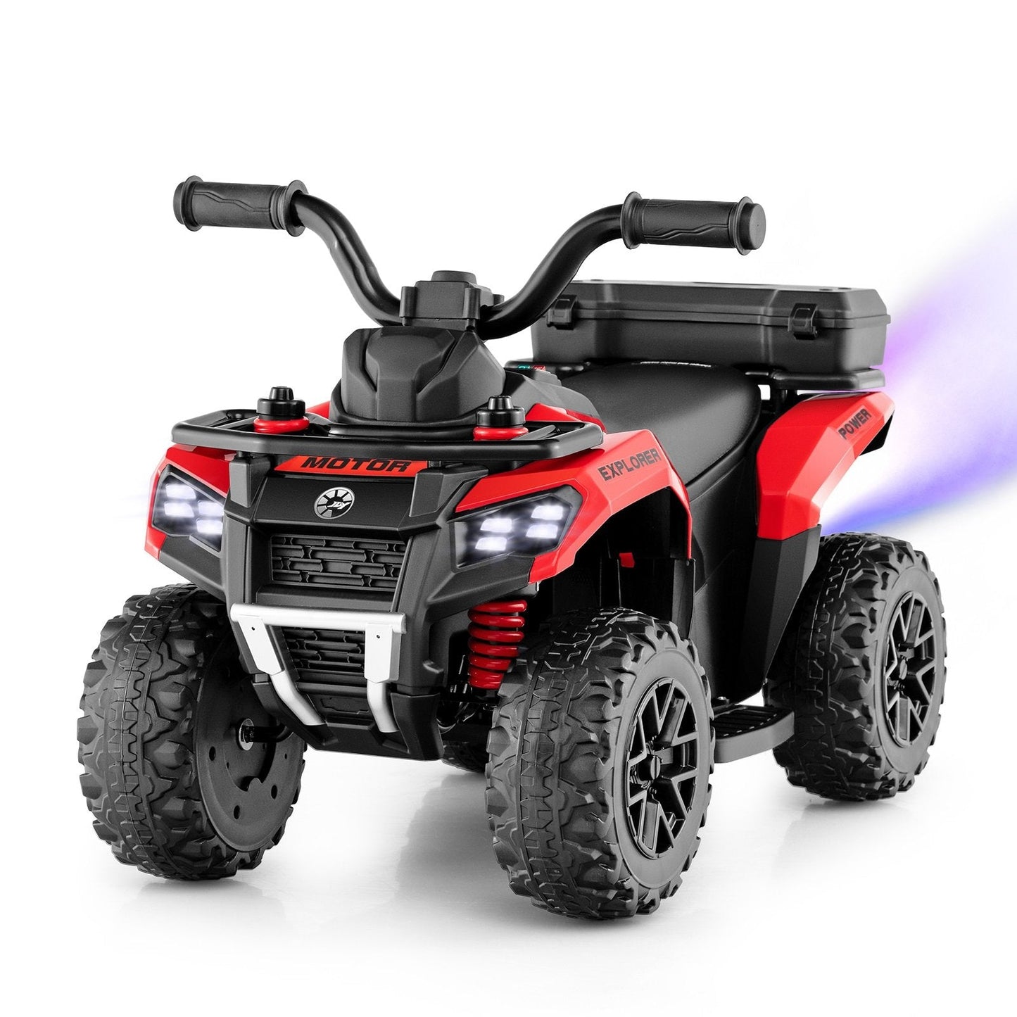6V Kids Electric Quad Bike with Spray Function and Storage Box-Red
