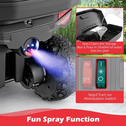 6V Kids Electric Quad Bike with Spray Function and Storage Box-Red