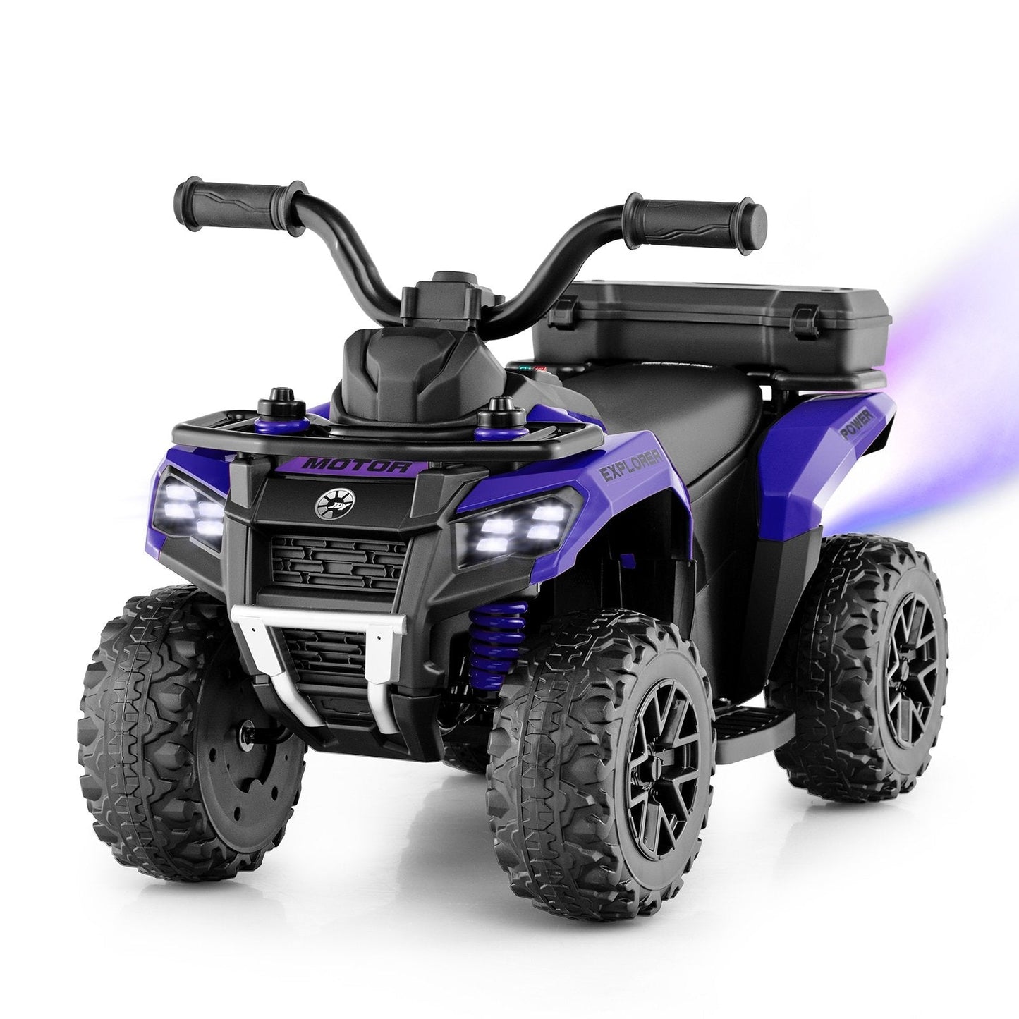 6V Kids Electric Quad Bike with Spray Function and Storage Box-Purple