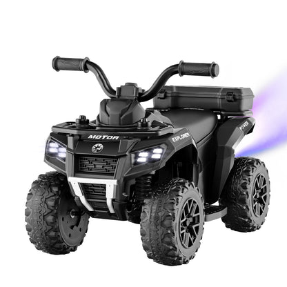 6V Kids Electric Quad Bike with Spray Function and Storage Box-Black