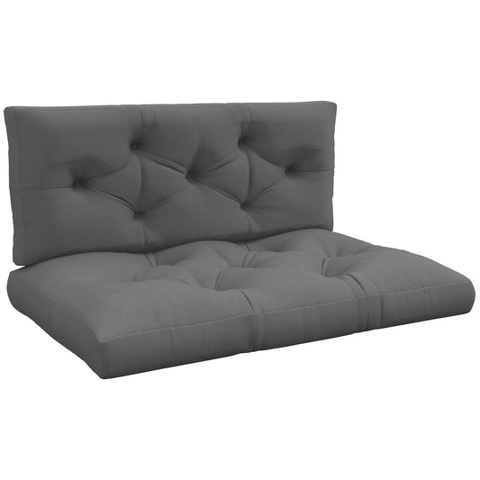 Outsunny Seat and Back Padded Pallet Cushion Set - Dark Grey