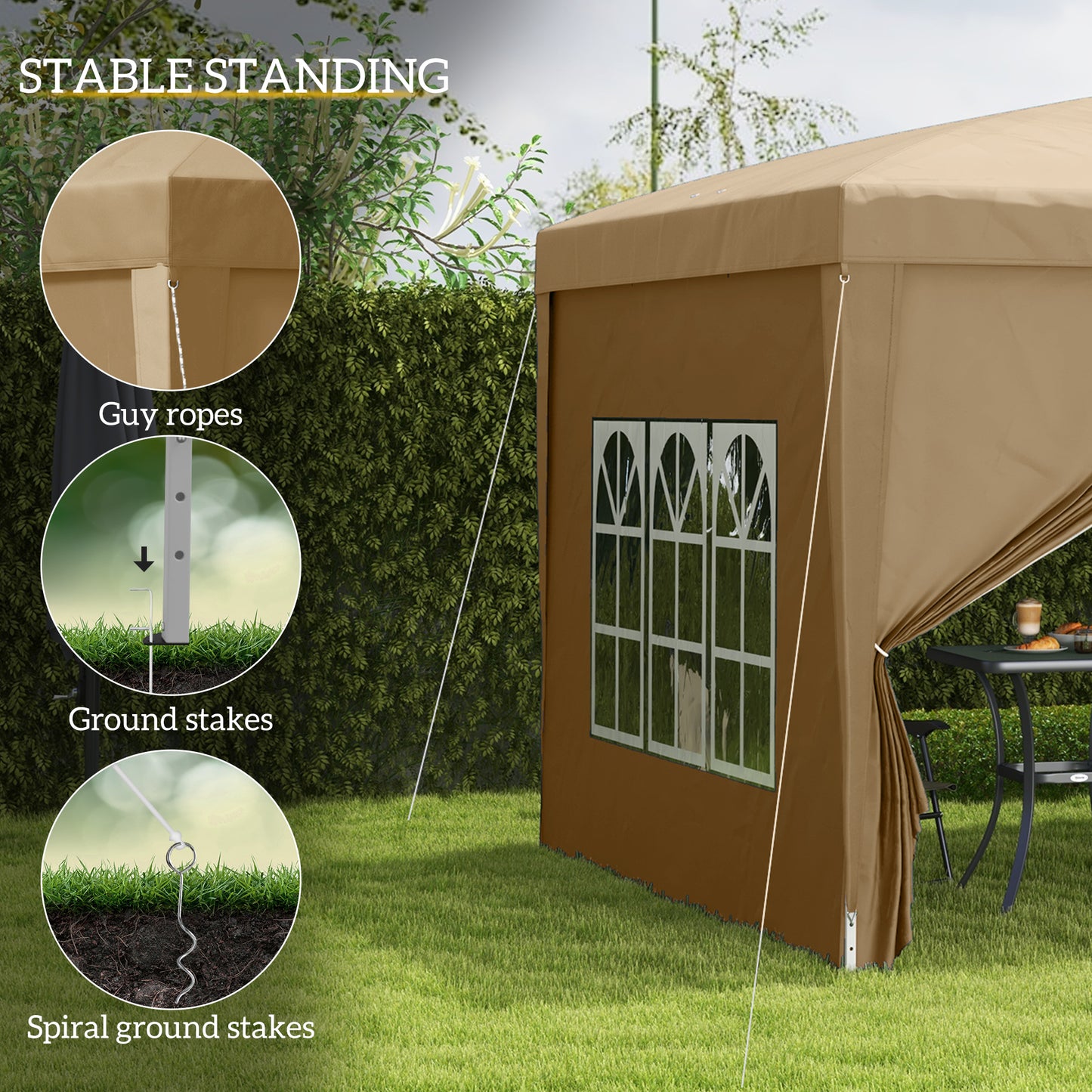 Outsunny 3 x 3(m) Pop Up Altana - Khaki