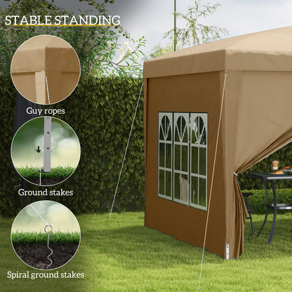 Outsunny 3 x 3(m) Pop Up Altana - Khaki