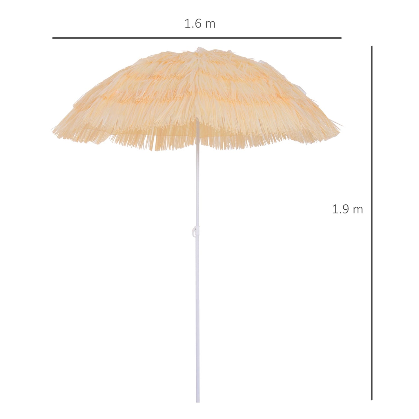 مظلة خارجية من Outsunny Patio Garden Hawaii Beach Sun Umbrella Sunshade Hawaiian قابلة للطي قابلة للإمالة (قمح)