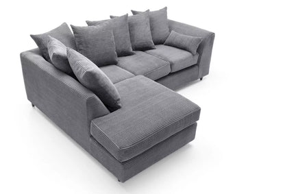 Jill Jumbo Corner Sofa - Grey-Left Facing