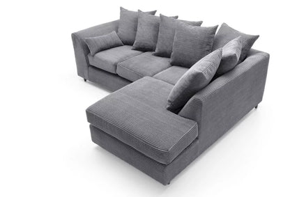 Jill Jumbo Corner Sofa - Grey-Right Facing