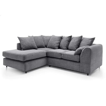 Jumbo Cord Grey Corner Sofa