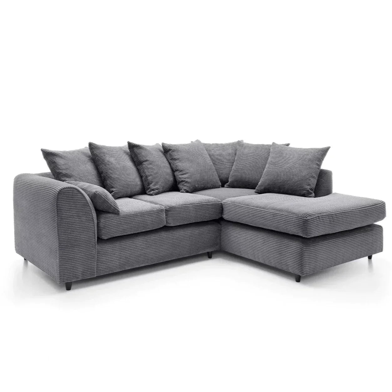 Jumbo Cord Grey Corner Sofa