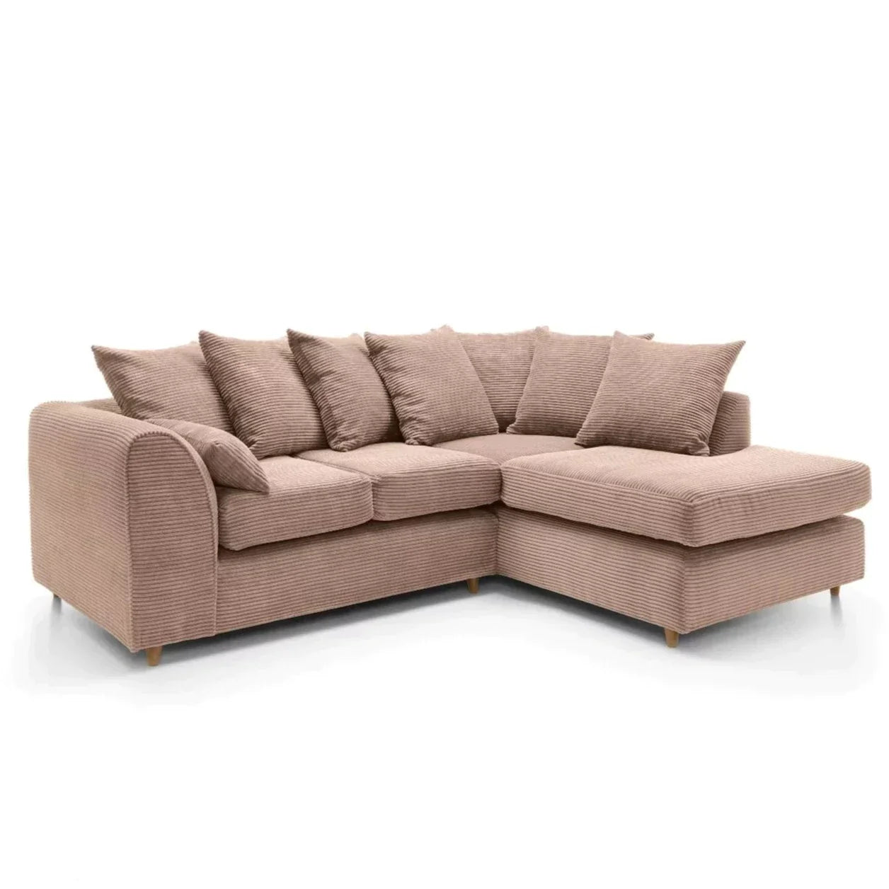 Jumbo Cord Brown Corner Sofa