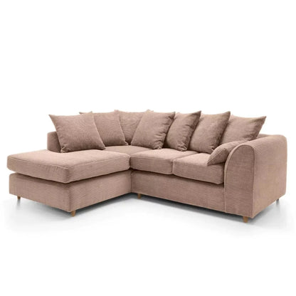 Jumbo Cord Grey Corner Sofa