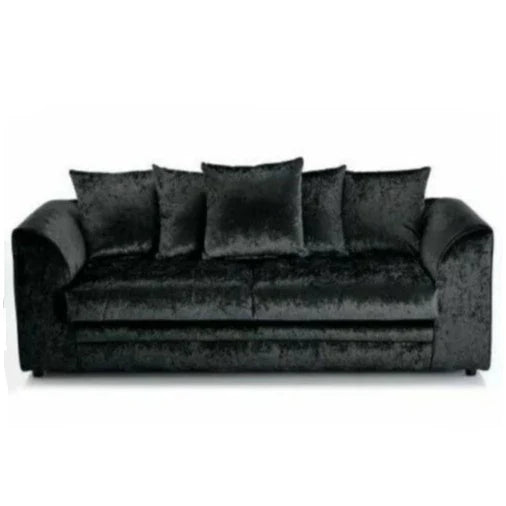 Classic Design Crushed Velvet 3+2 Sofas - Silver or Black