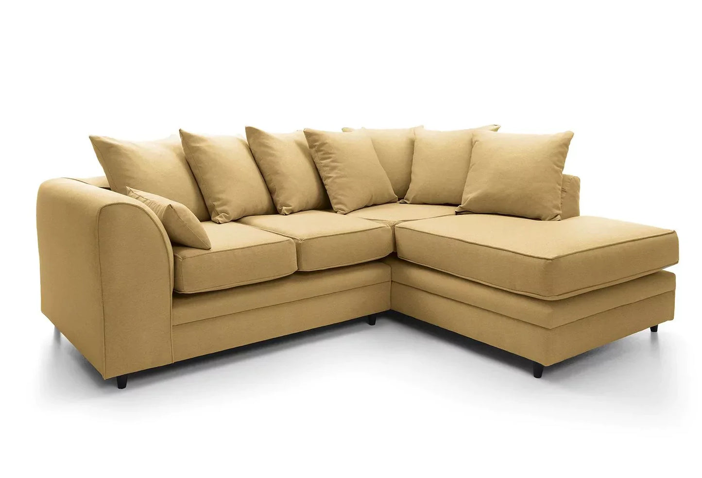 Dorota II Fabric Corner Sofa - Mustard