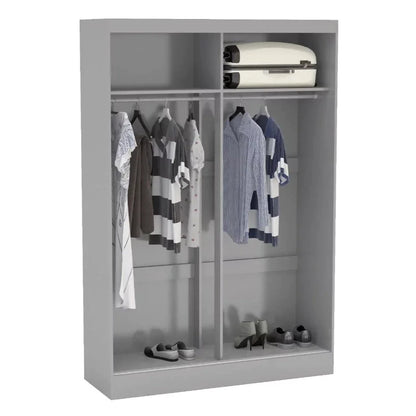 Birlea Lynx 2 Door Mirrored Sliding Wardrobe - Grey