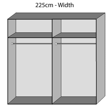 2 Door Sliding Mirror Door Wardrobe 225cm - Graphite