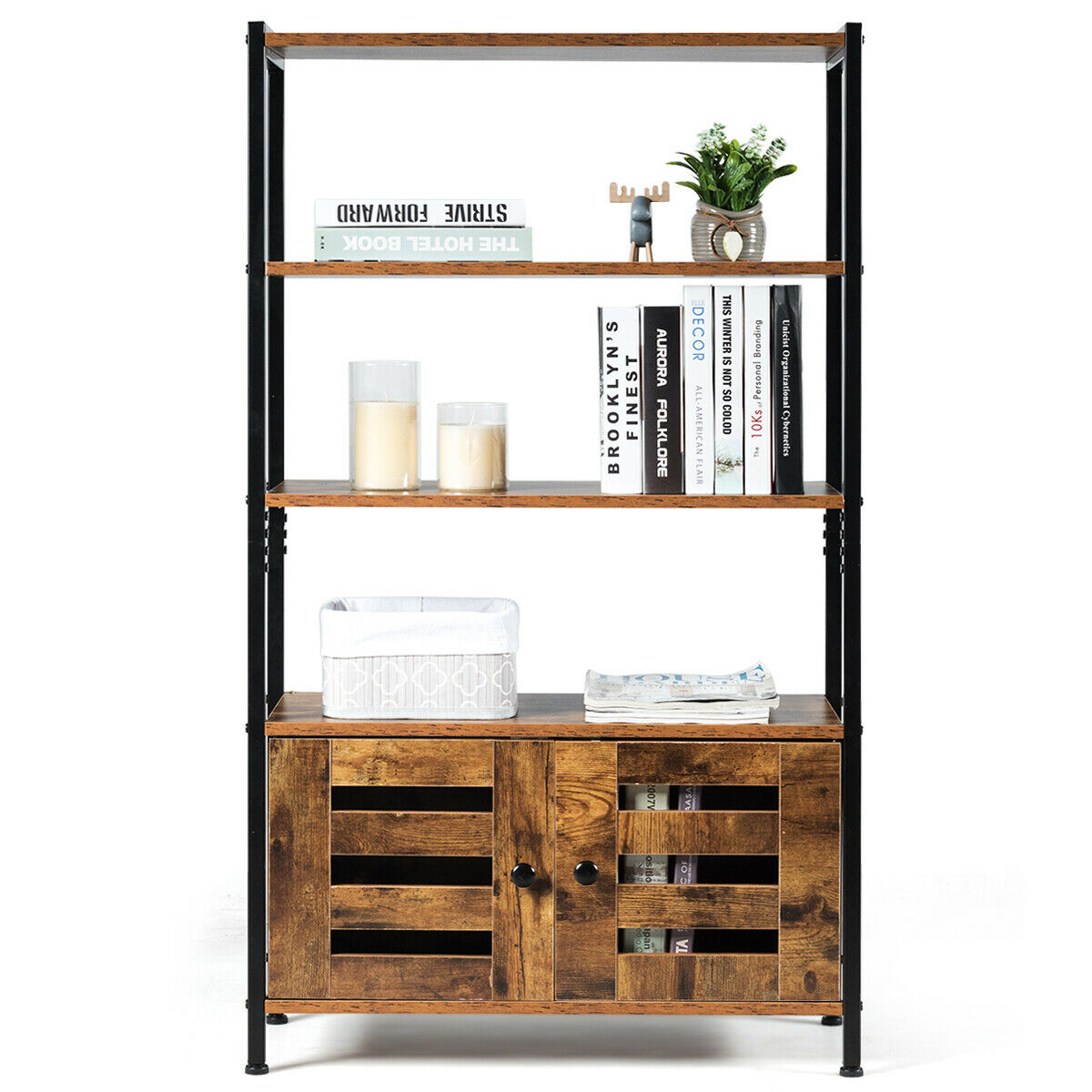 4-Tier Floor-standing Bookshelf  Home Display Stand Shelf