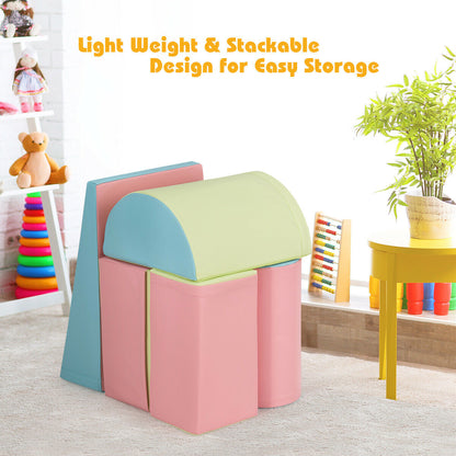 5-Piece Foam Baby Climb and Crawl Activity Play Set-Pink