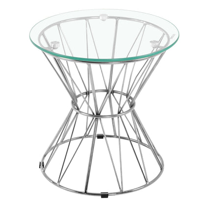 Round End Table Coffee Table Gold/Silver Based Side Table