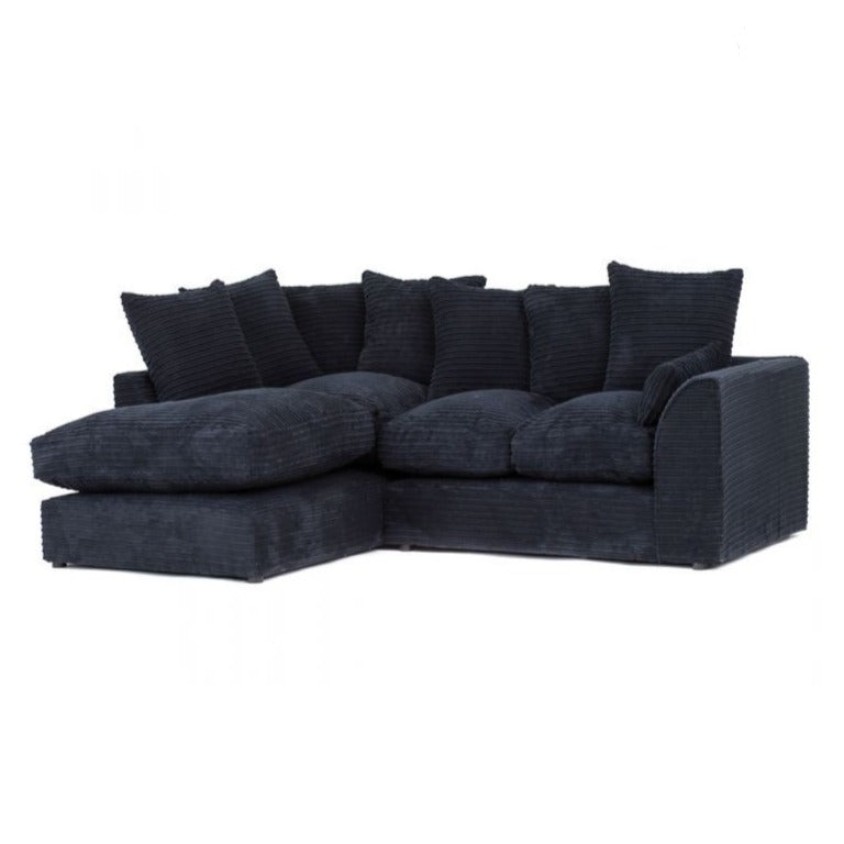 Sofa narożna Porto Jumbo Cord - czarna