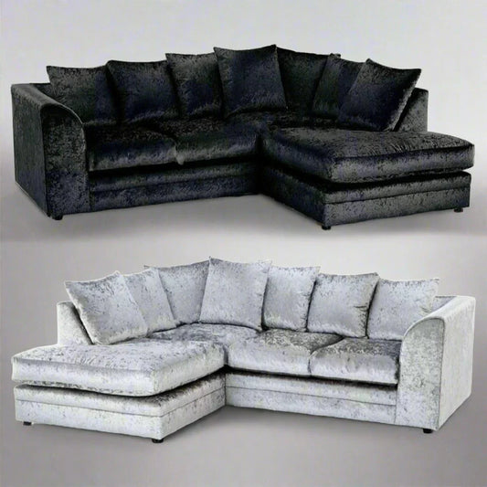 Arabia Crushed Velvet Corner Sofa Set