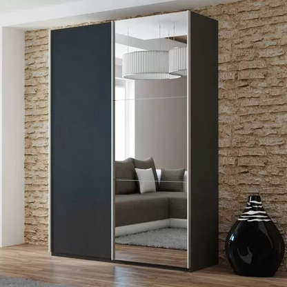 Lisa 2 Sliding Door Mirror Wardrobe White, Black, Grey