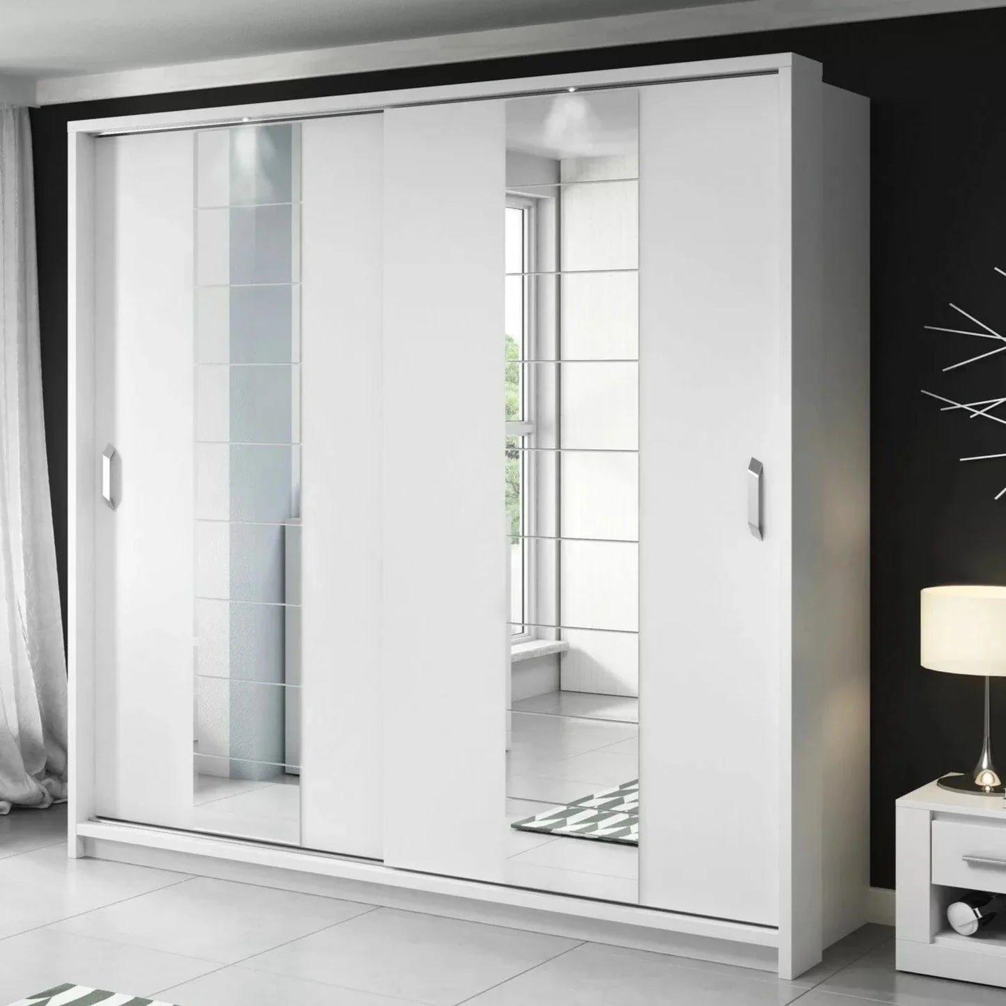 Artisan XIV 2-Door Sliding Wardrobe 220cm - White, Black