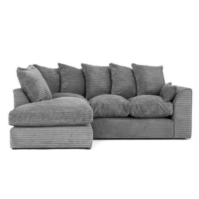 Sofa narożna Porto Jumbo Cord - brązowa