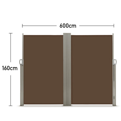 Retractable Double Side Awning in Brown