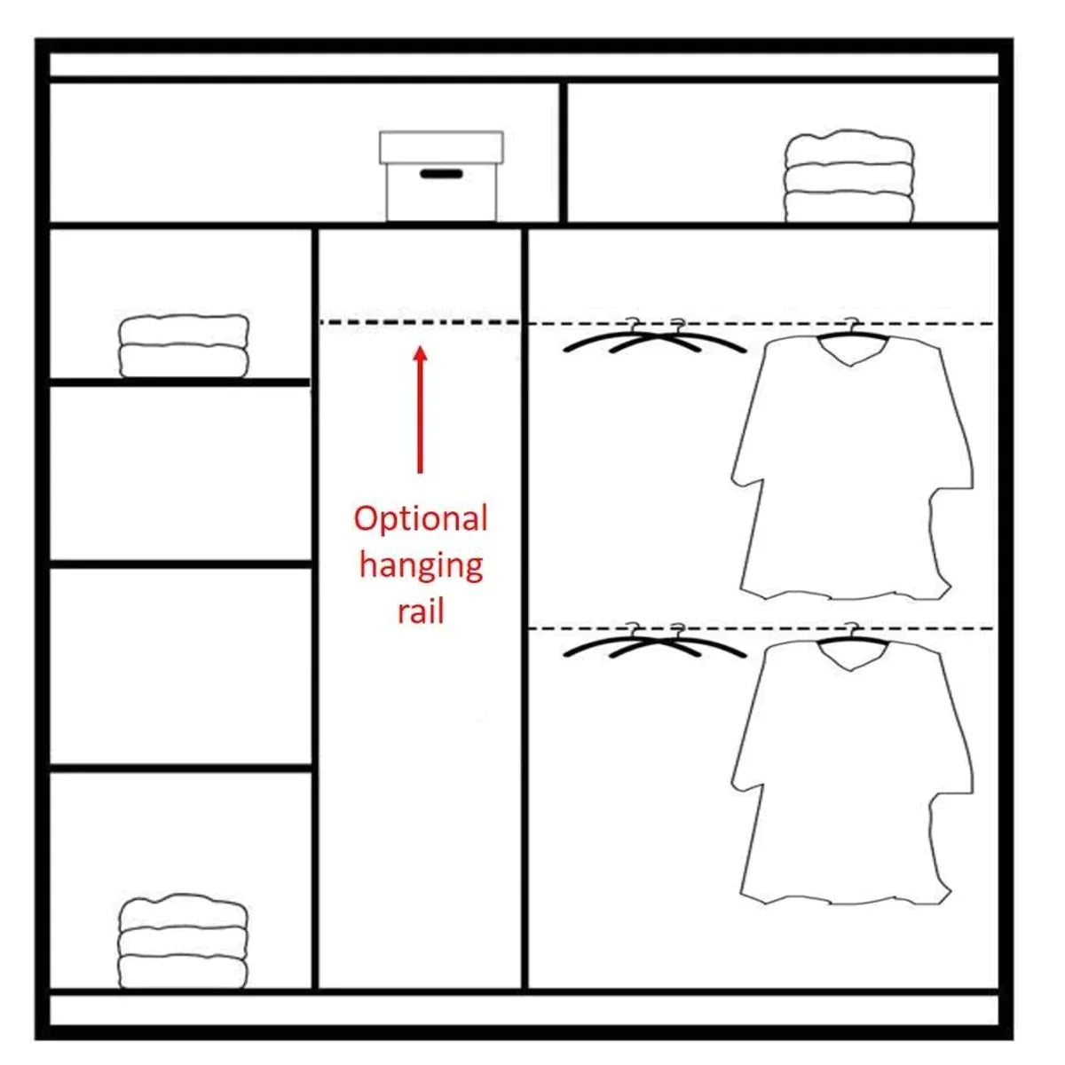 Highland Sliding Door Mirrored 203cm Wardrobe - White with Black