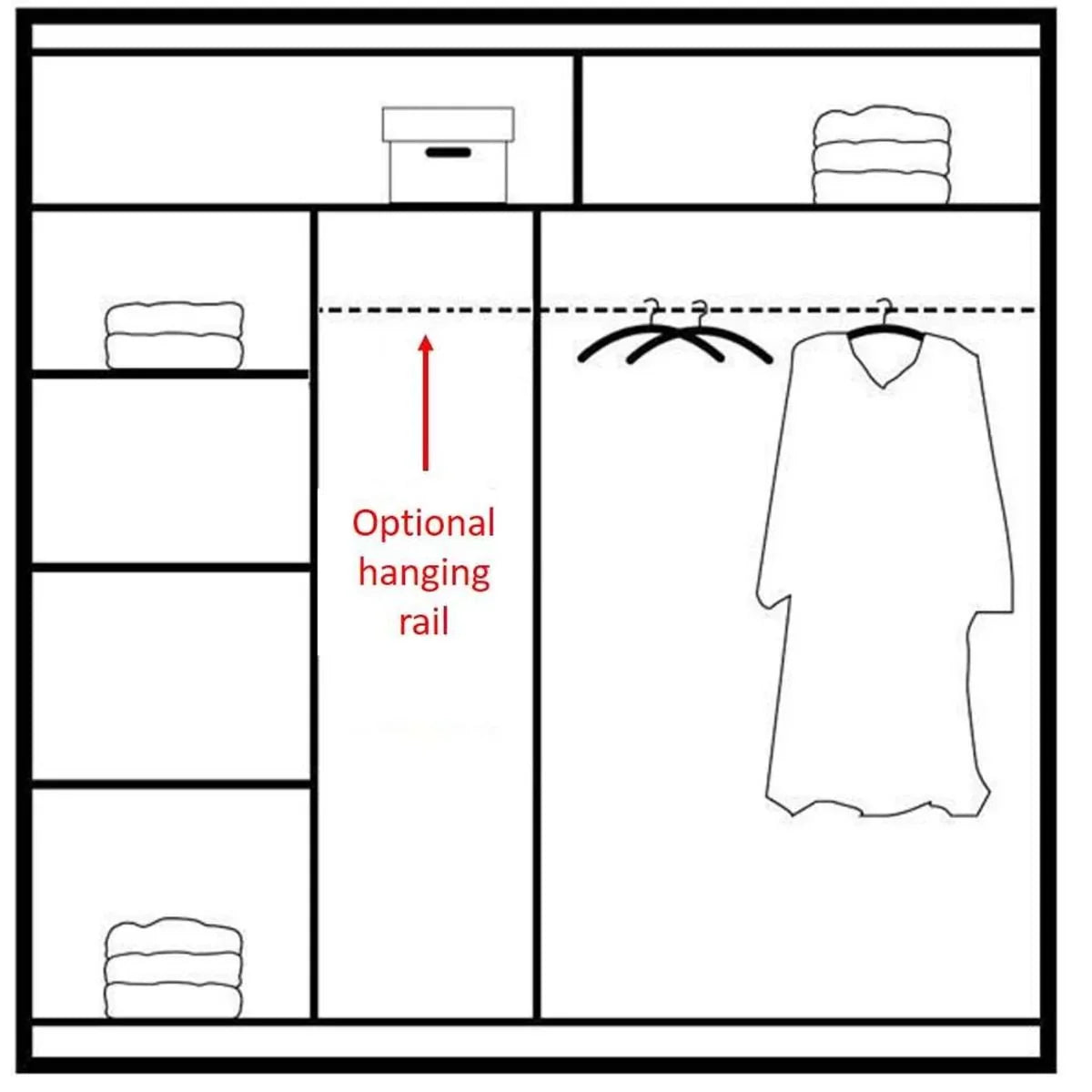 Dacorum Sliding Door 203cm Wardrobe Glass Stripes - Oak or Black