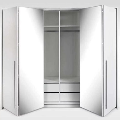 Kirklees Swinging Doors Wardrobe with Mirror - 256 White