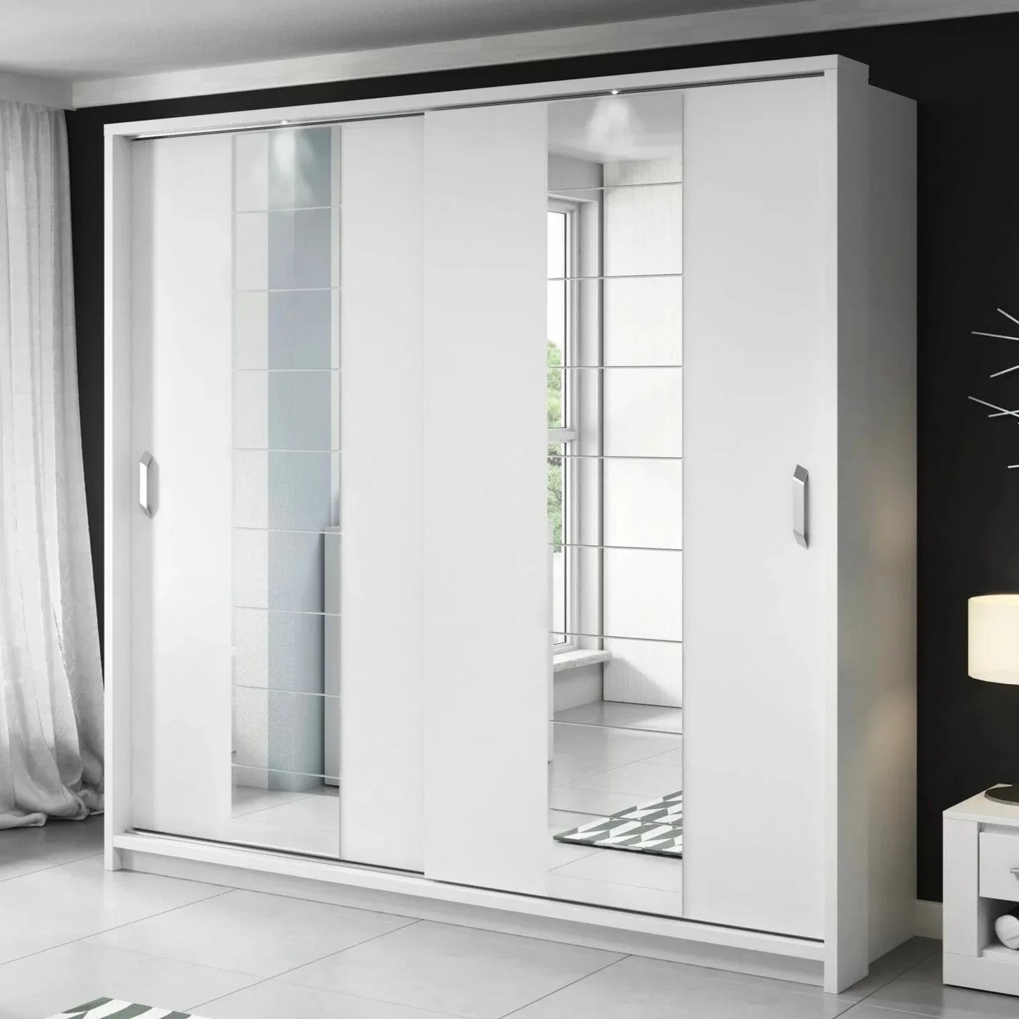 Artisan XIV 2-Door Sliding Wardrobe 220cm - White, Black