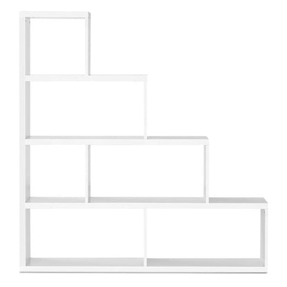 6-Cube Ladder Bookcase for Living Room Study Office-White