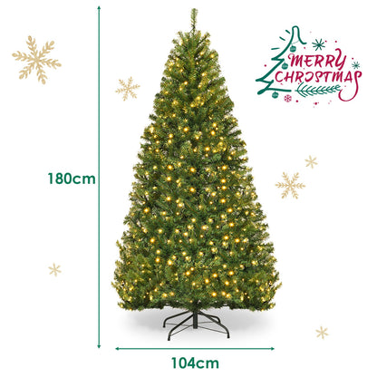6 FT Pre-Lit Artificial Christmas Tree with 350 Warm White and Multicolored LED Lights