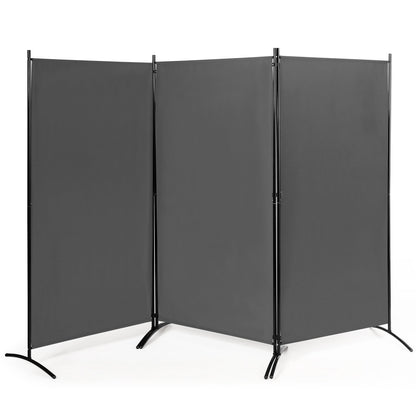 3 Panel Folding Room Divider-Grey