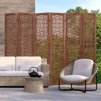 4/6 Panel Room Divider with Double Action Metal Hinges-6-Panel