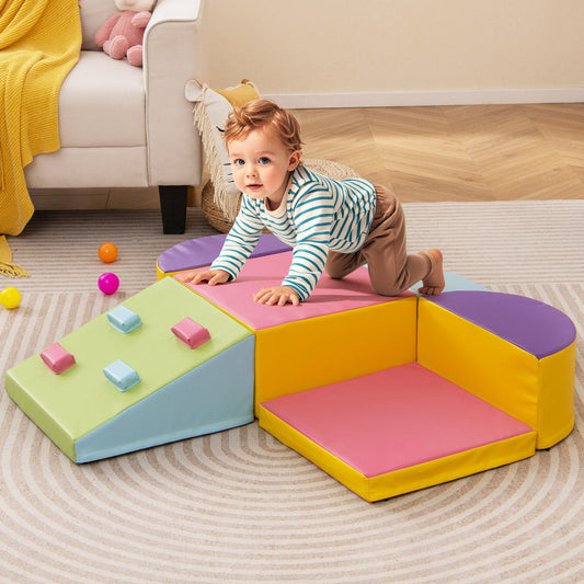 6 Pieces Toddler Climbing Toys with EPE Foam and PU Leather Cover