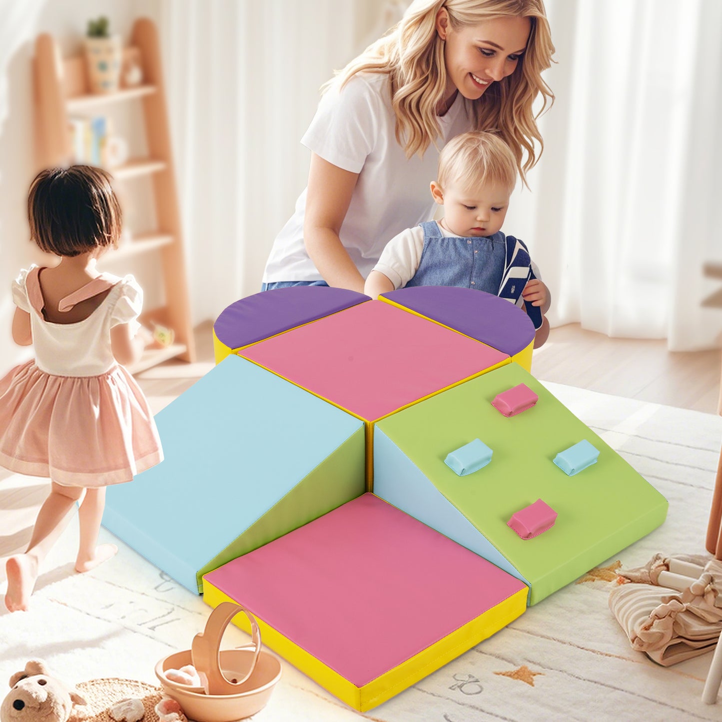 6 Pieces Toddler Climbing Toys with EPE Foam and PU Leather Cover