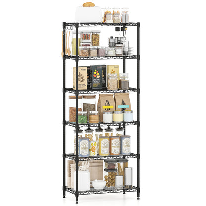 3/4/5/6-Tier Wire Shelving Unit Adjustable Metal Storage Shelves with V-shaped Shelving Rack-6-Tier