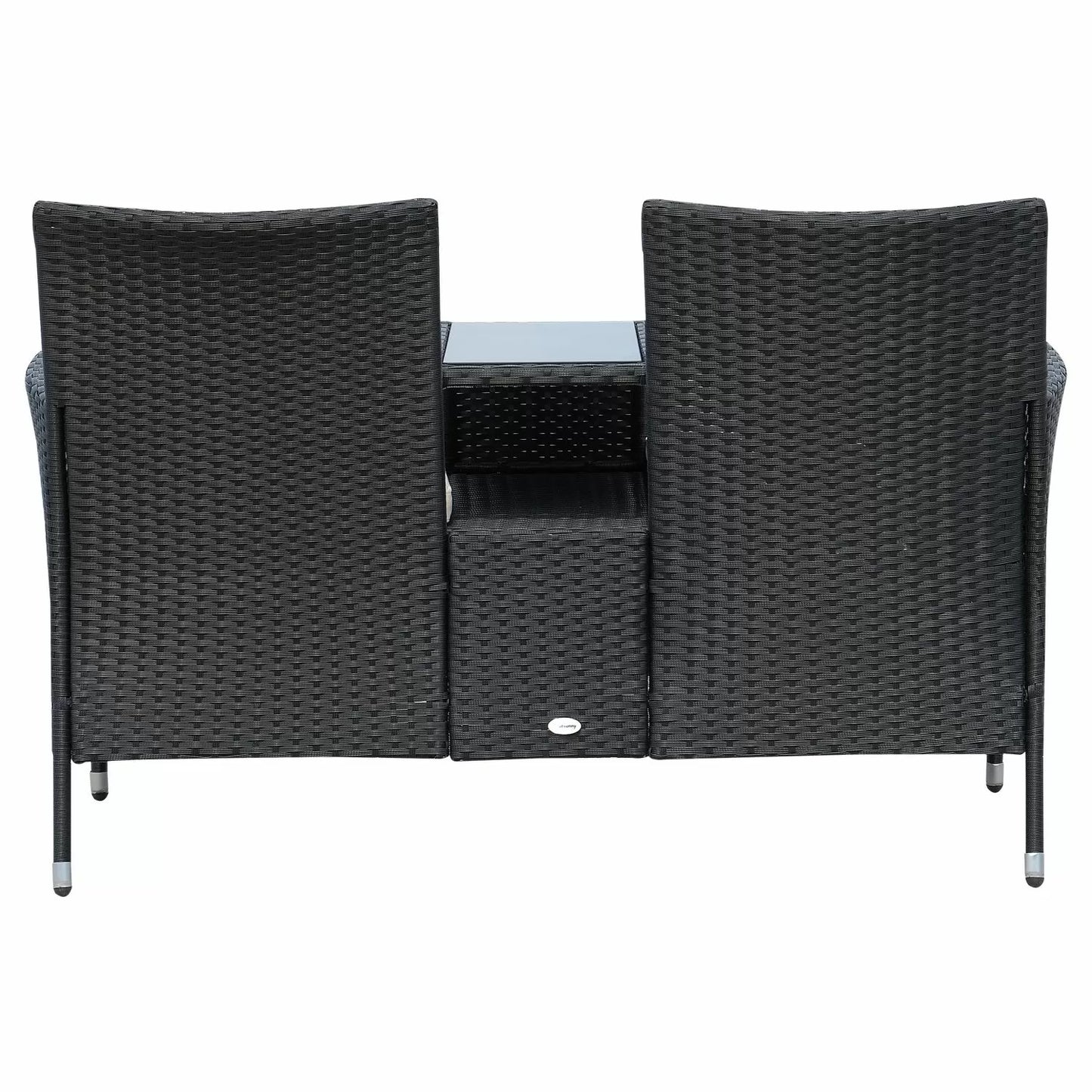 2-Seater Rattan Companion Chair - Black, Brown or Grey