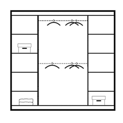 Grey Mirrored Folding Sliding Door Wardrobe 209cm – DUNHAM