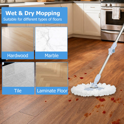 6 Packs Reusable Round/Rectangular Mop Pads Compatible with Sweeper Mops (Not Included)-Size 2