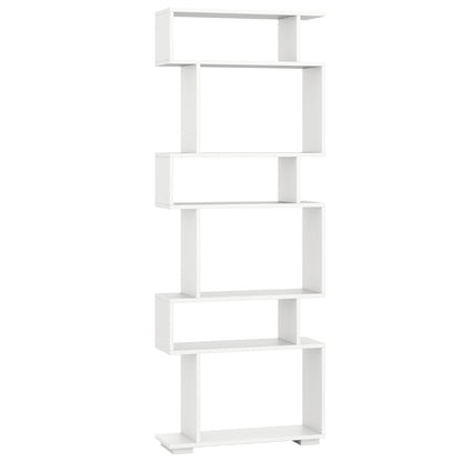 6-Tier Bookshelf with 2 Anti-Tipping Kits for Home Office-White