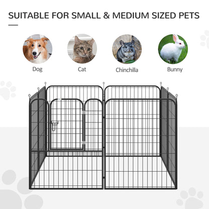 PawHut 4 Sizes Dog Pens Pet Puppy PlayPen Rabbit Puppy Cage Folding Run Fence Garden Metal Hutch