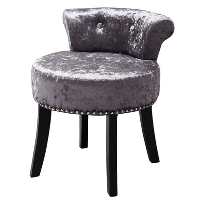 Velvet Upholstery Round Accent Chair Dressing Stool